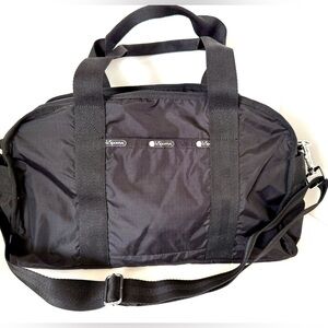 LeSportsac Black Nylon Travel Tote with Shoulder/Crossbody Strap